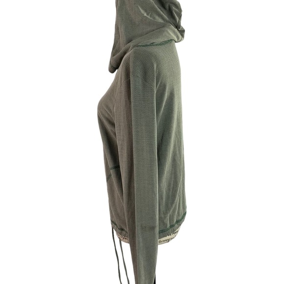 Serene Knit Hoodie Jacket Olive Green Front Zip Pockets Polyester Blend Women L - Picture 6 of 9